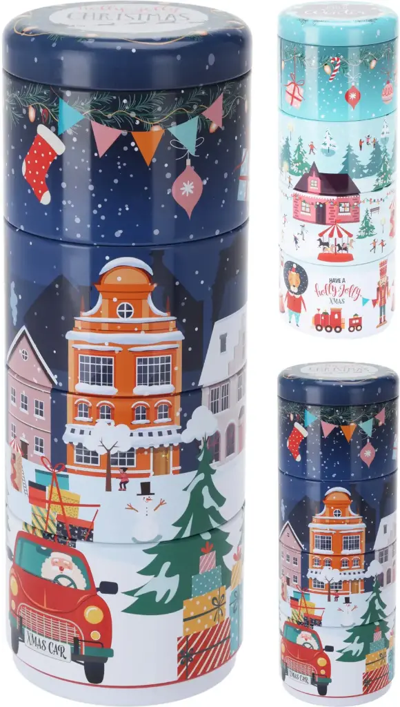 STORAGE TIN METAL 4 LAYERS