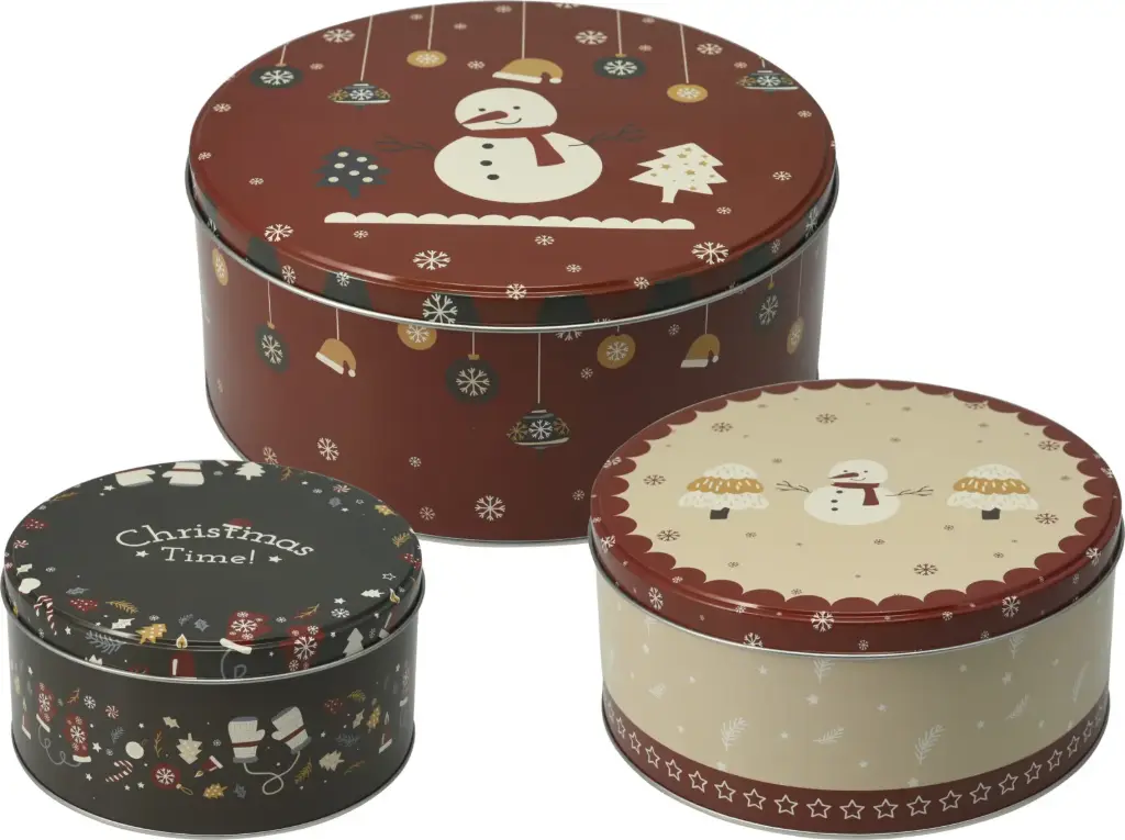 COOKIE TIN SET OF 3PCS ROUND