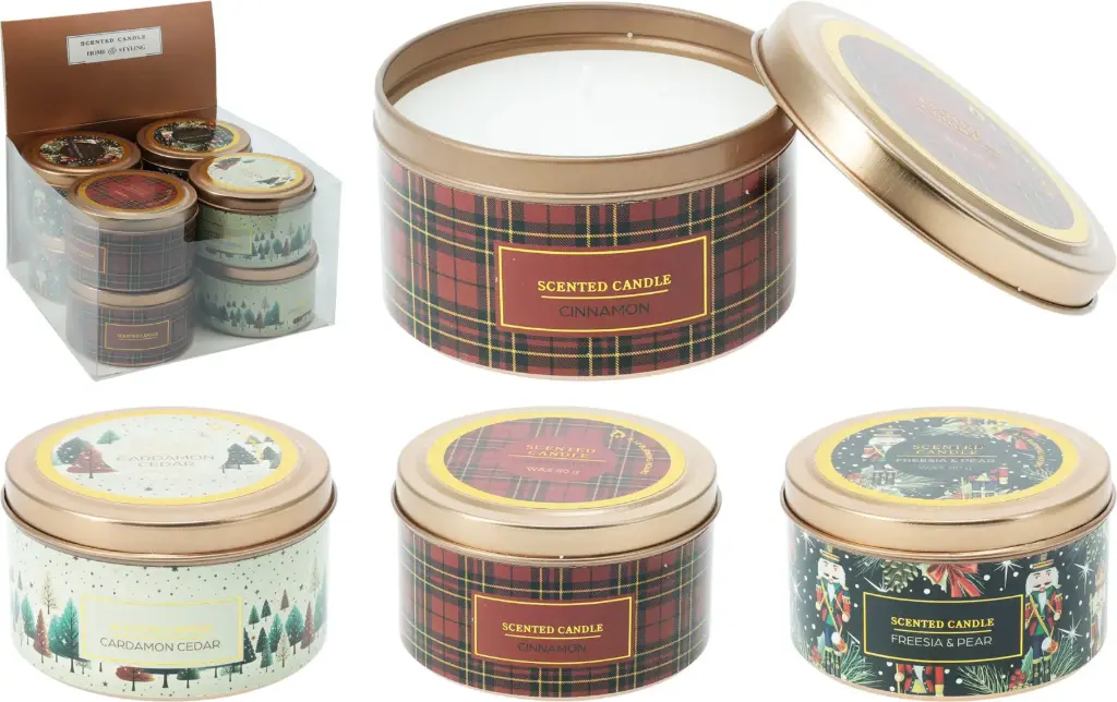 SCENTED CANDLE IN TIN 8X5CM 3A