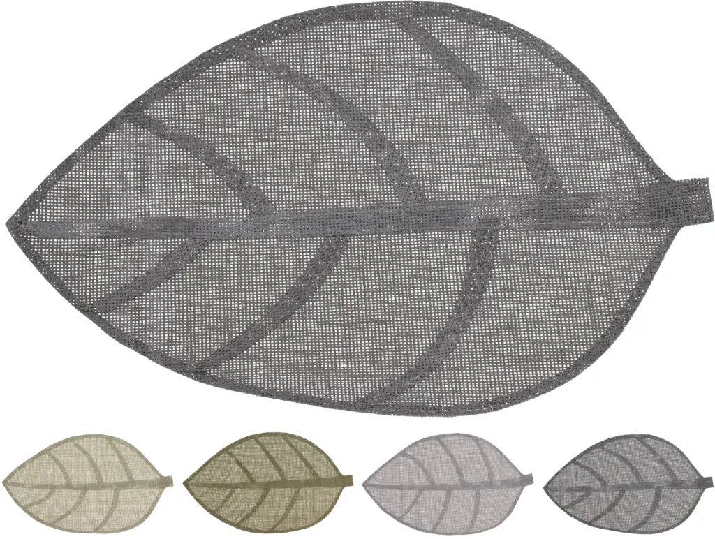 1 u. PLACEMAT LEAF SHAPED 4ASS CLR
