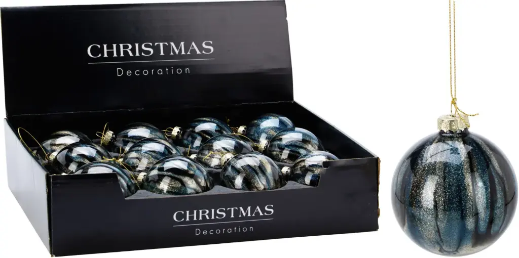 XMAS BALL 80MM BLUE
