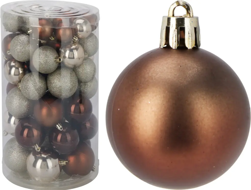 XMAS BALLS SET 60PCS AMBER
