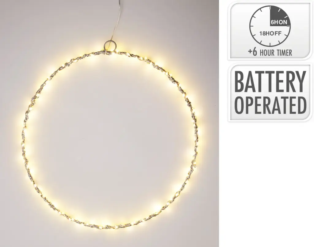 RING 30CM WITH LED SILVER