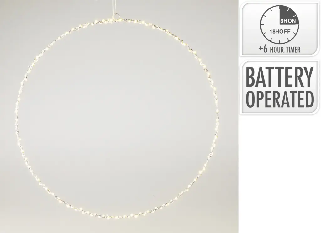 RING 50CM WITH LED SILVER