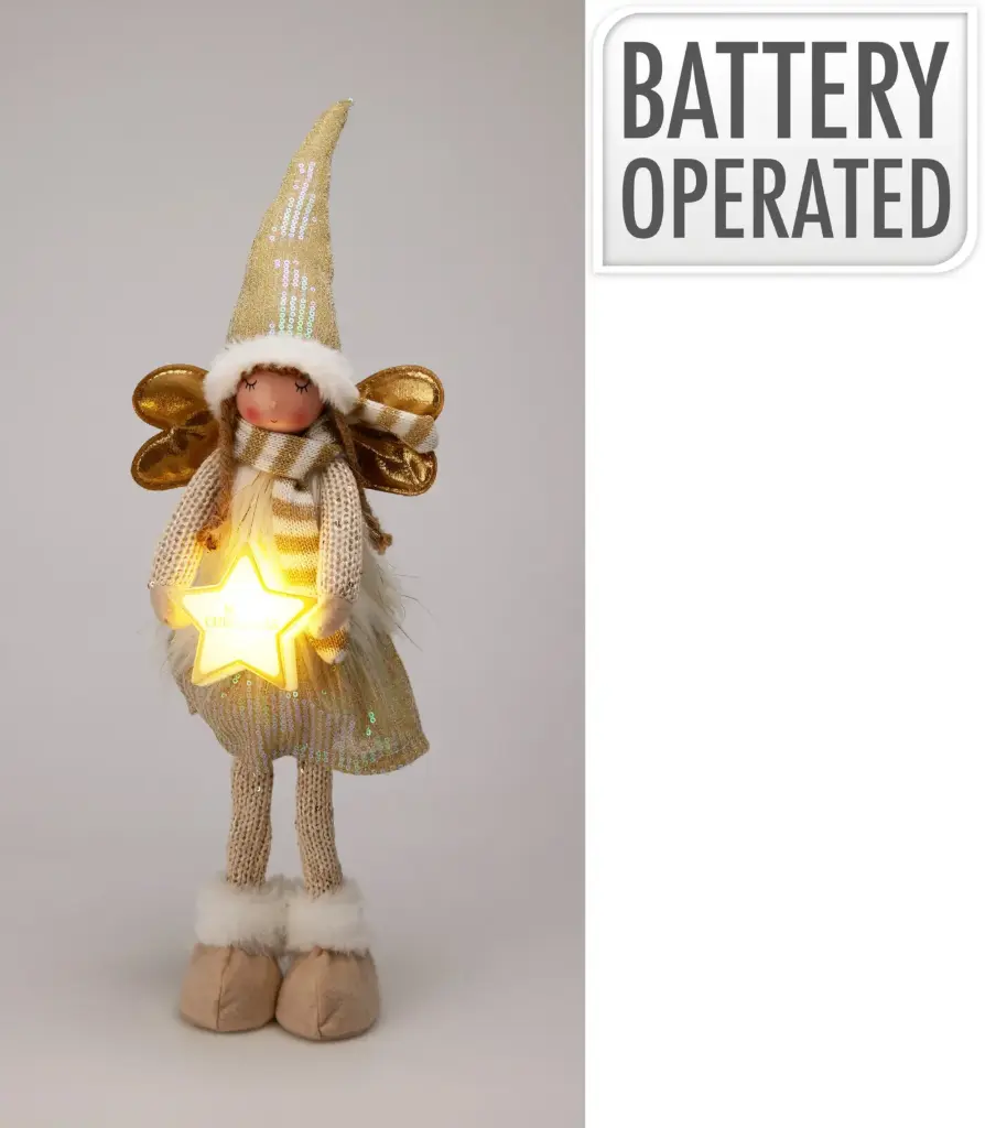 ANGEL PLUSH STANDING LED 55CM