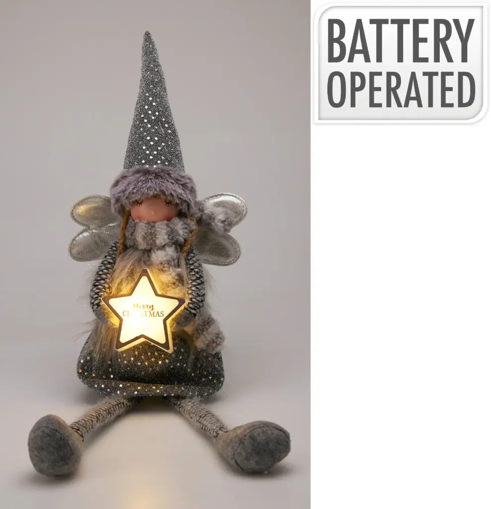 ANGEL PLUSH WITH STAR LED 59CM