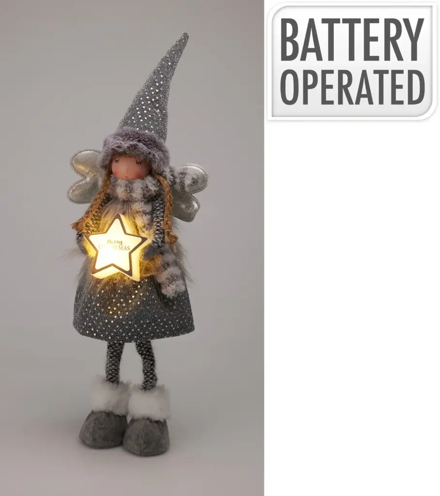 PLUSH ANGEL STANDING LED 55CM