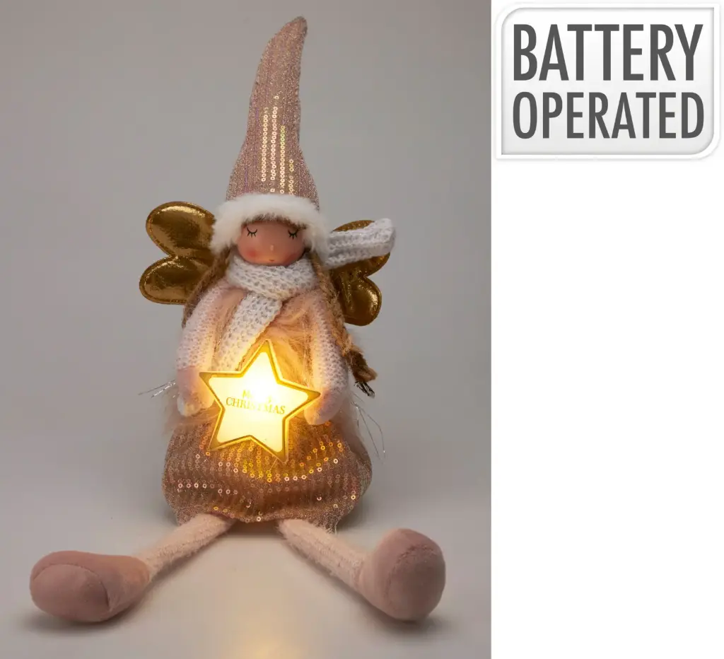 ANGEL PLUSH WITH STAR LED 59CM