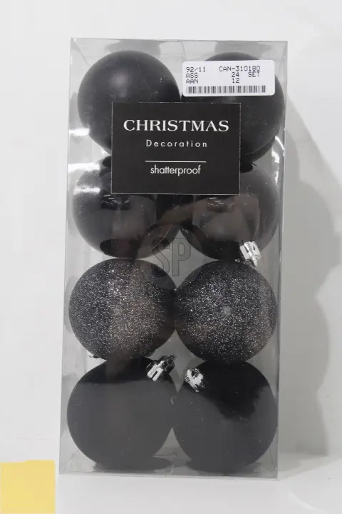 XMASBALL 6CM SET16 BLACK