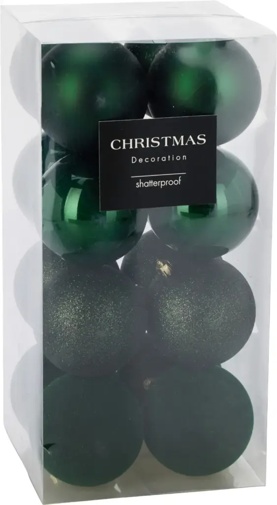 XMASBALL 8CM SET16 GREEN