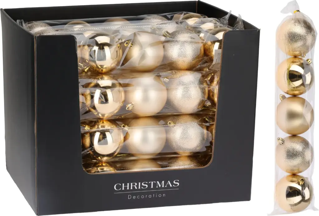 XMAS BALL SET 5X80MM GOLD