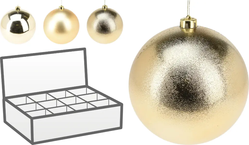 XMAS BALL 180MM GOLD 3ASS