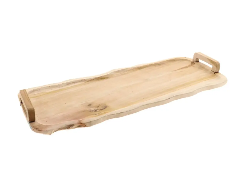 Tray Teak Berube Hndl L78W28H6 Natural