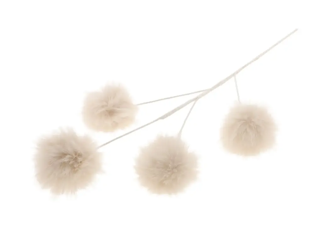 Stem Fluff Ball L65W14H10 Cream