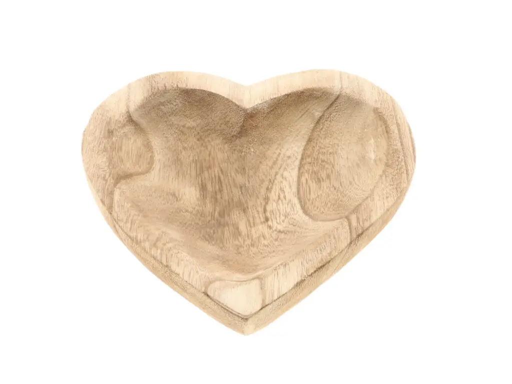 Plate Heart Ligno L20W20H3.5 Brown