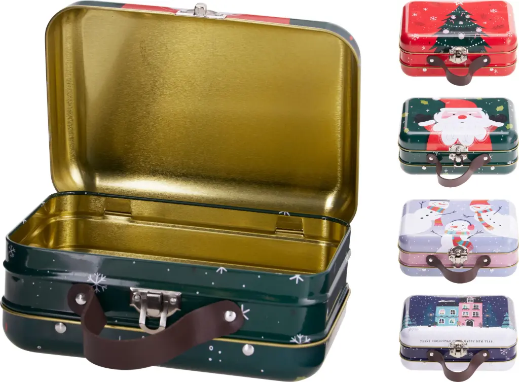 STORAGE TIN XMAS 17X12X7CM