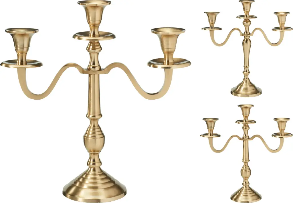 CANDLE HOLDER 30CM GOLD 2ASS