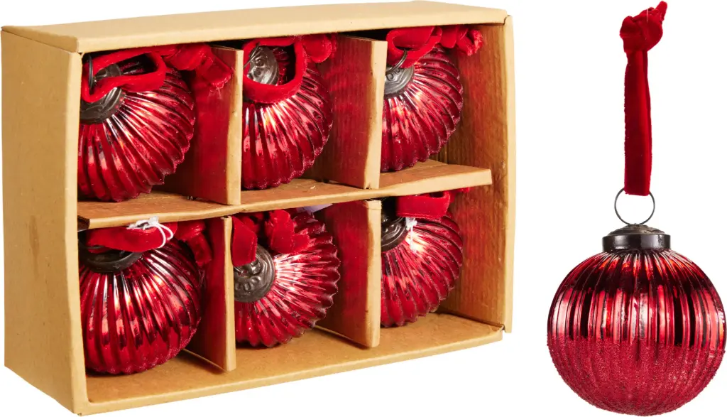 XMAS BALL 8CM RED