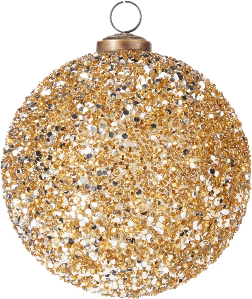 XMAS BALL 12CM GLASS GOLD