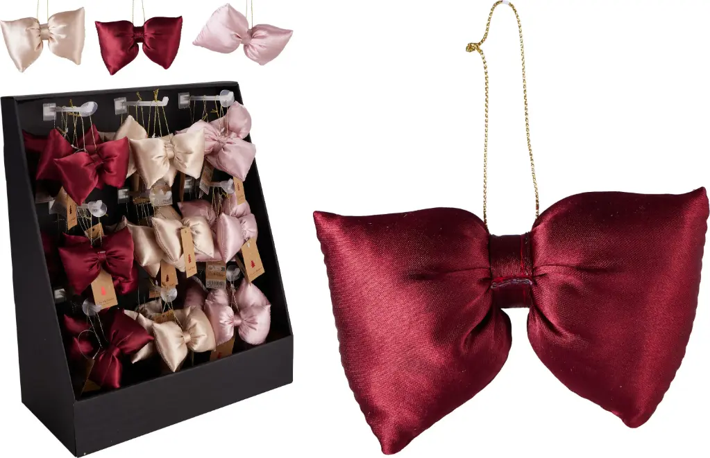 BOW HANGDECO 9X7CM 3ASS CLR