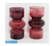 VASE GLASS 18CM 2ASS COLOR