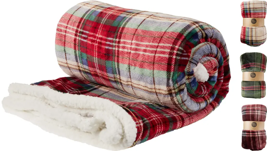 BLANKET 200X150CM CHECK 3ASS