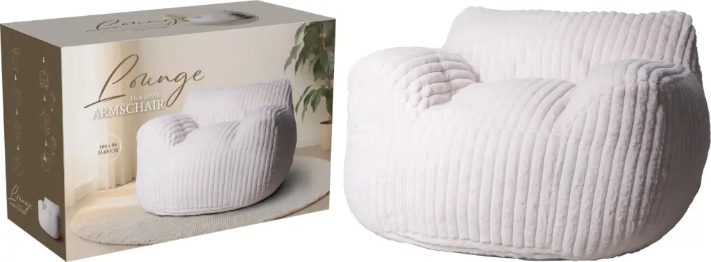 CHAIR FAUX FUR CREAM 104X96X68
