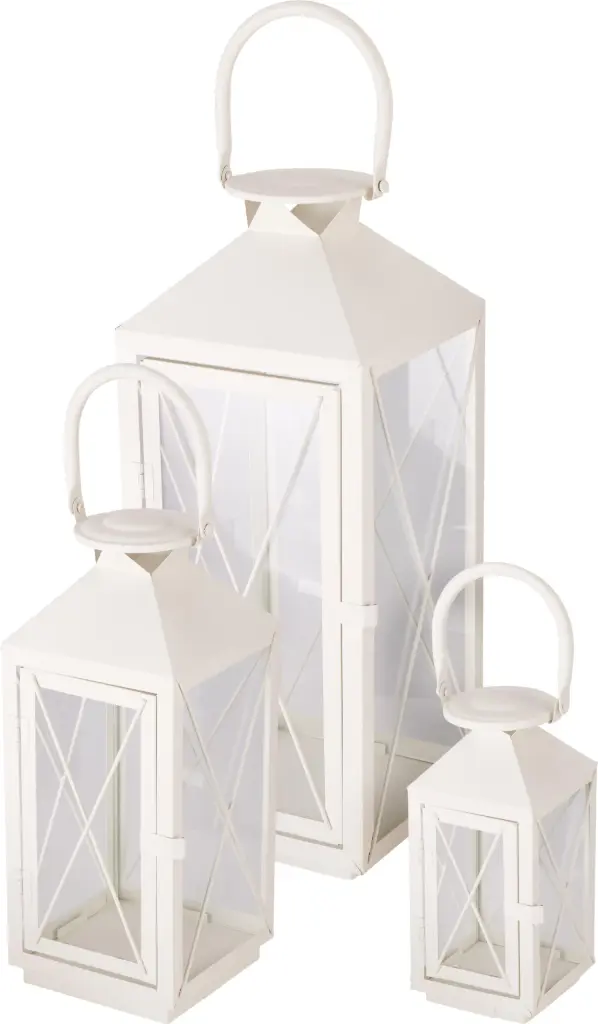 LANTERN SET OF 3PCS CREAM