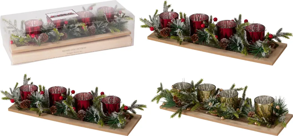 TEALIGHT HOLDER SET 2ASS