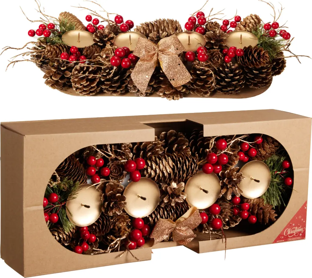WREATH ADVENT 41CM GOLD