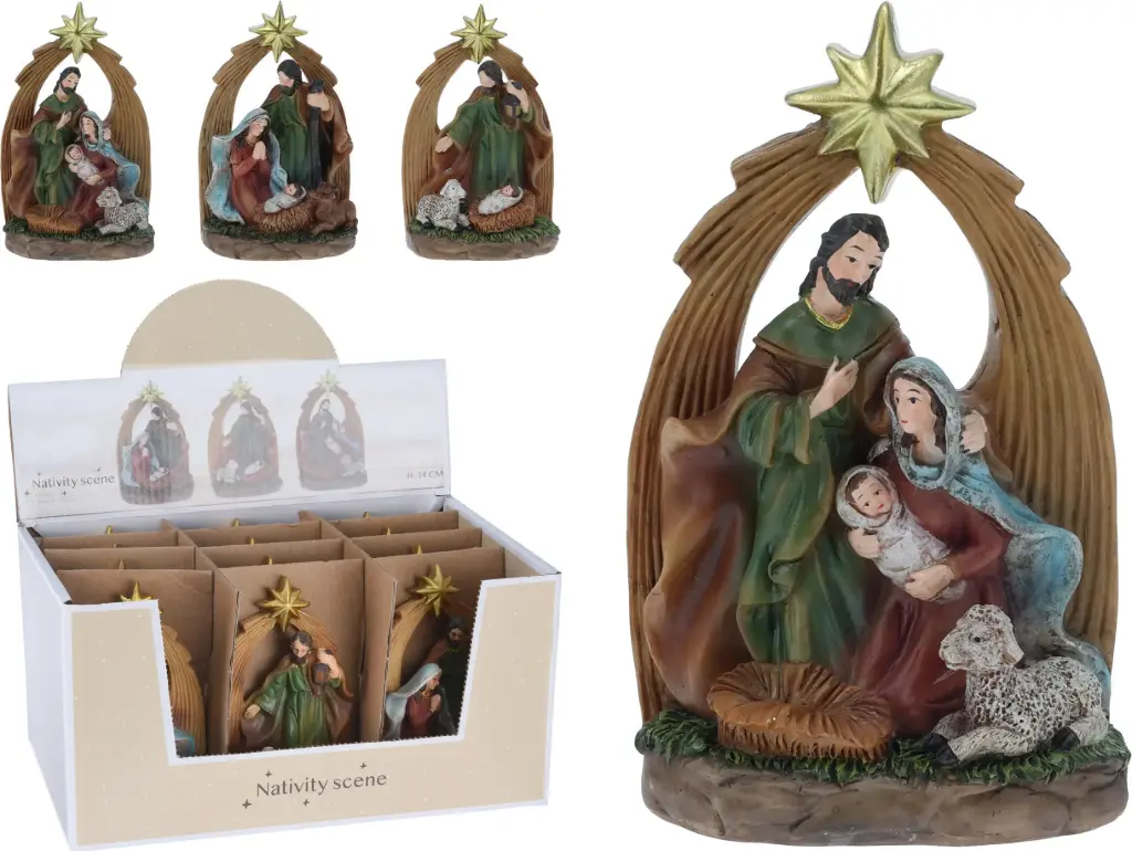 NATIVITY SCENE 13CM 3ASS