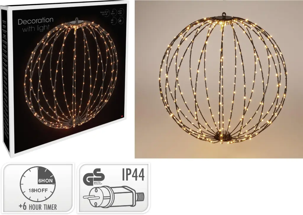 BALL 40CM 240LED WARM WHITE