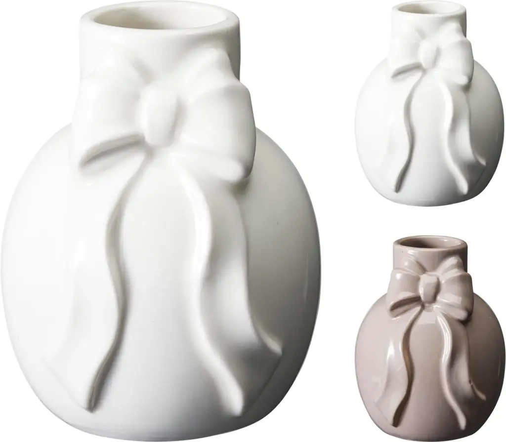 VASE BOW 9X12CM 2ASS
