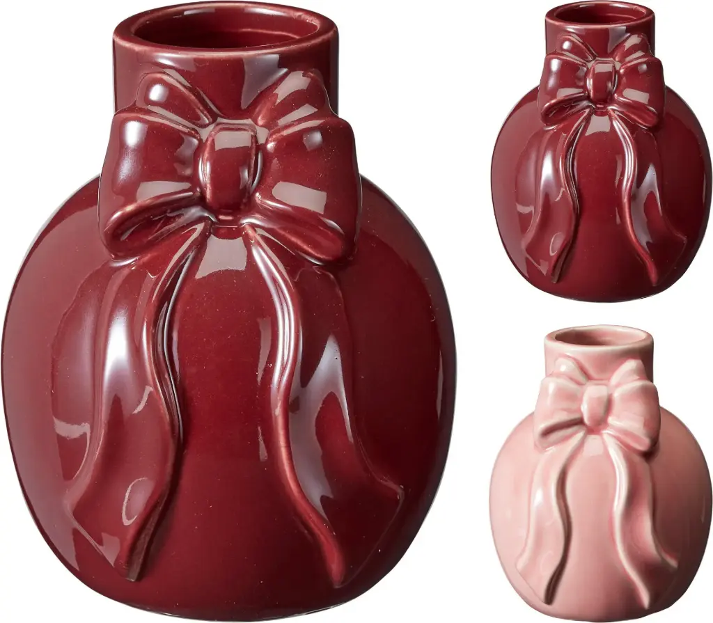 VASE BOW 9X12CM 2ASS