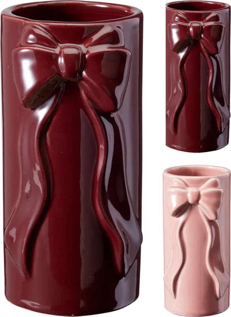 VASE BOW 8X7X15CM 2ASS
