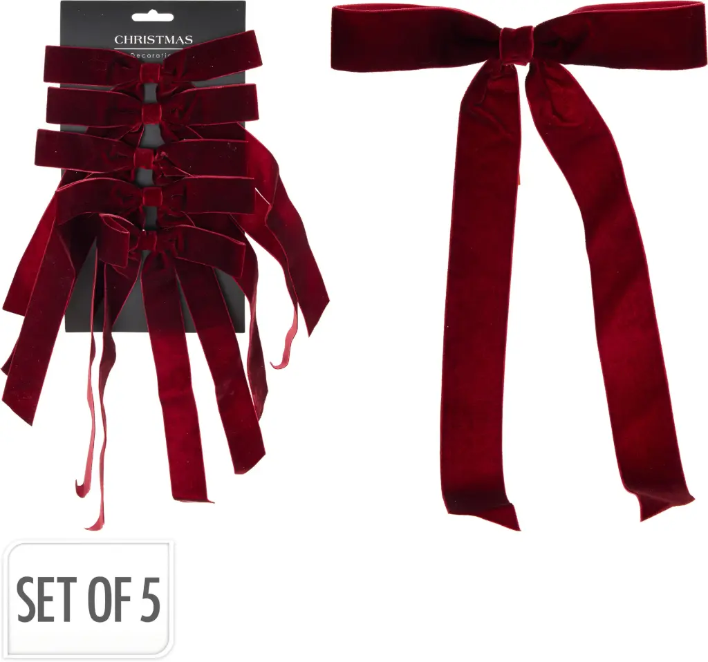 BOW 5SET 29CM BURGUNDY