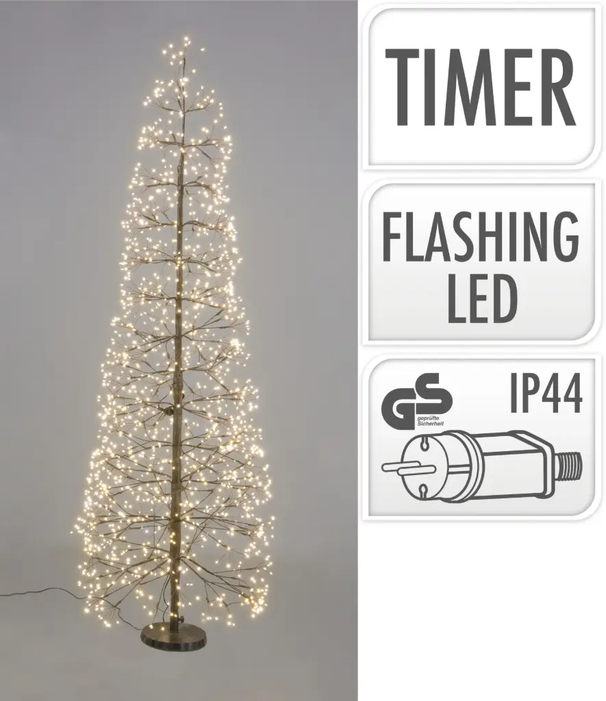 TREE 150CM WITH LED BLACK