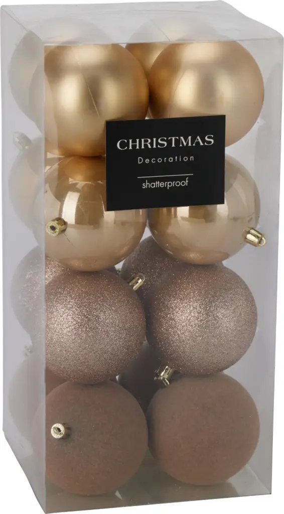 XMASBALL 8CM SET16 GOUD