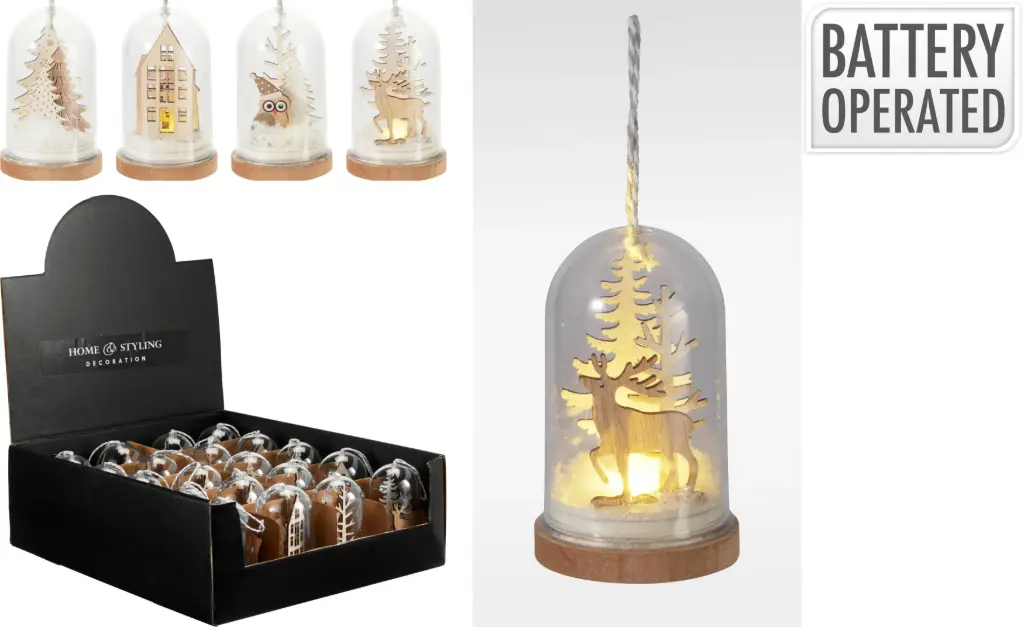 DOME HANGINGDECO LED 10CM 4ASS