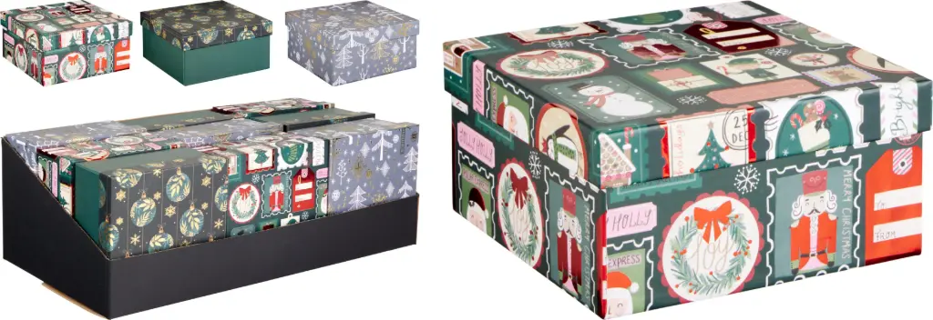 GIFTBOX CHRISTMAS 14CM 3ASS D