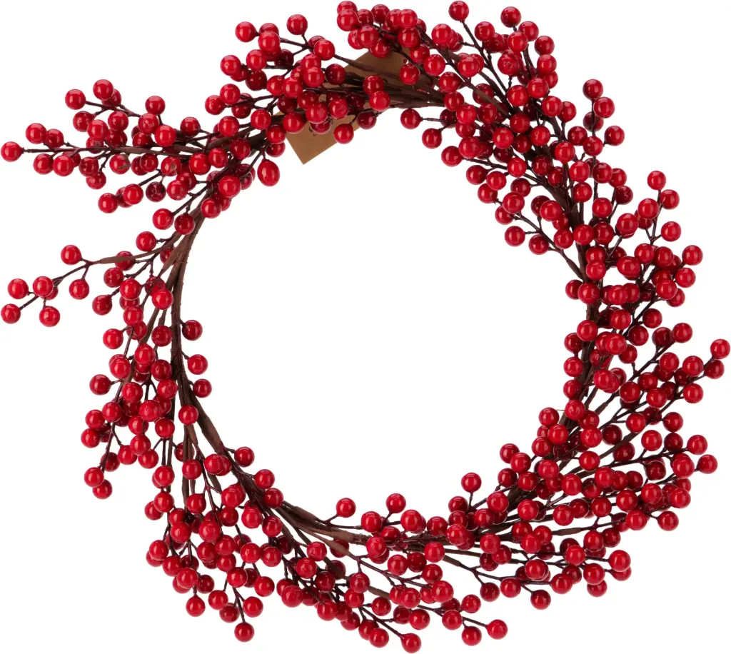 XMAS WREATH WITH BERRIES RED