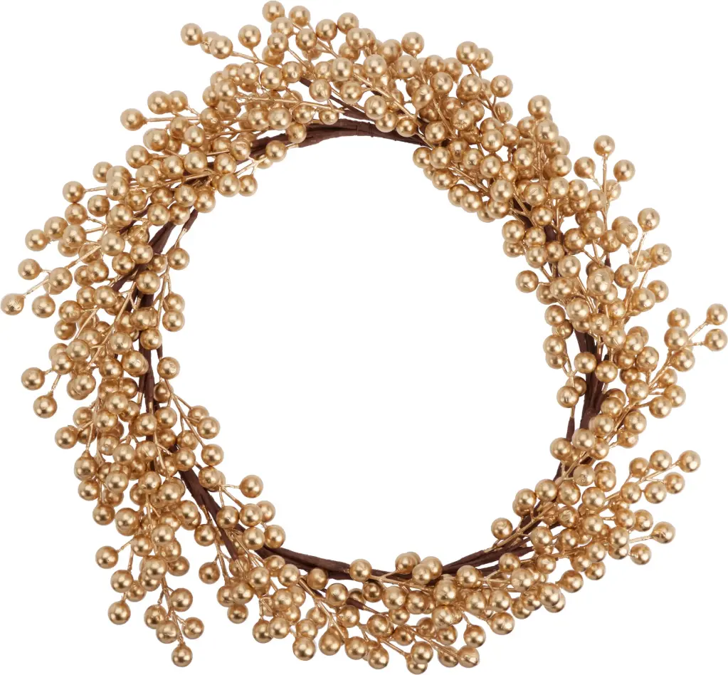 XMAS WREATH WITH BERRIES GOLD