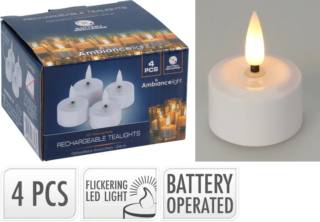 TEALIGHT WITH LED SET 4PCS