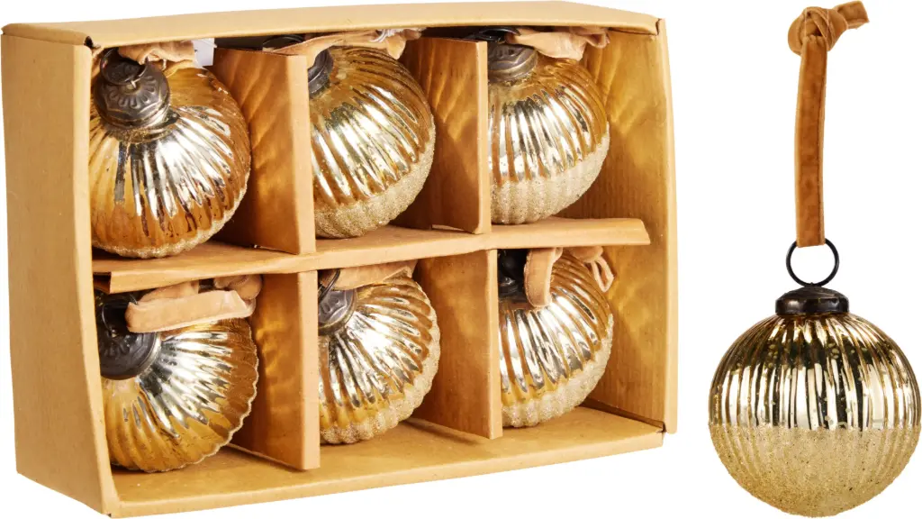 SET 12 u. XMAS BALL 8CM GOLD 