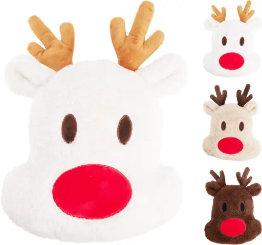 [AAE444670] CUSHION REINDEER 38X29CM 3ASS