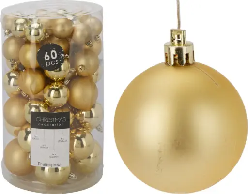 [ACS300400] XMAS BALLS SET 60PCS GOLD