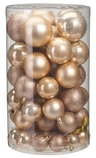 [ACS300450] XMAS BALLS SET 60PCS CREAM