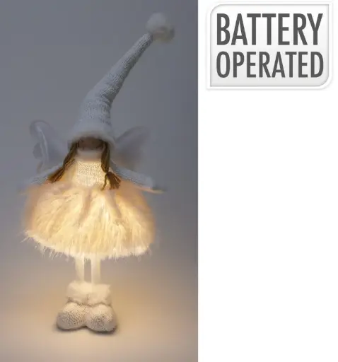 [AMA000430] ANGEL GIRL W LED 50CM WHITE