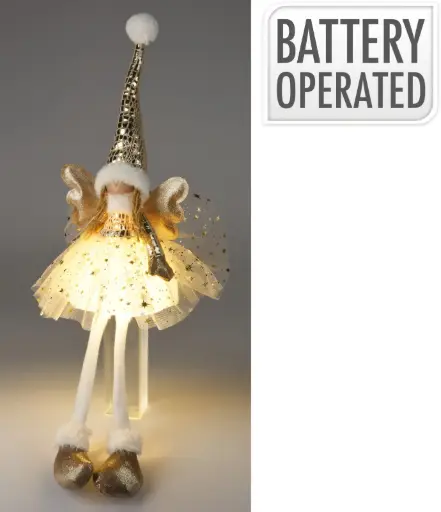 [AMA000520] ANGEL GIRL W LED 60CM GOLD