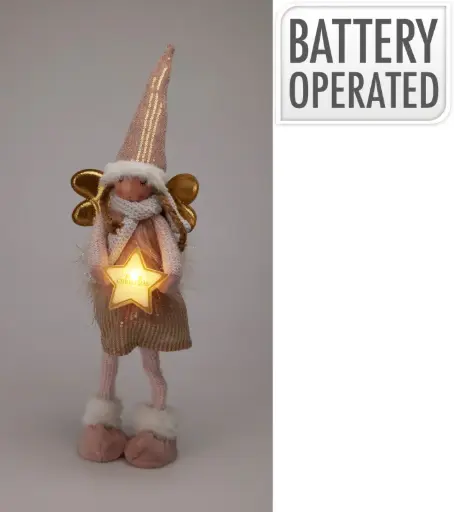 [APF661480] ANGEL PLUSH STANDING LED 55CM